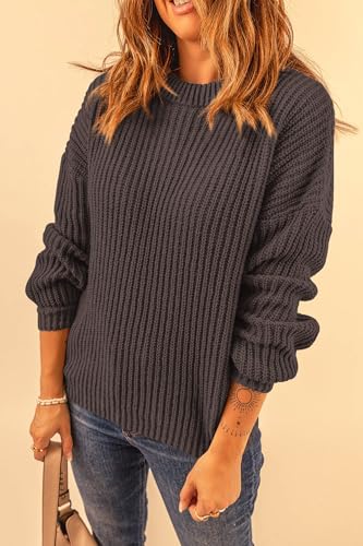 PRETTYGARDEN Fall Sweaters for Women 2025 Fashion Long Sleeve Casual Ribbed Knit Winter Clothes Pullover Jumper Tops