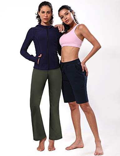 Image of BUBBLELIME 29 inch /31 inch /33 inch /35 inch /37 inch 3 Styles Women's High Waist Bootcut Yoga Pants Basic /Side Pockets Tummy Control Workout Flared