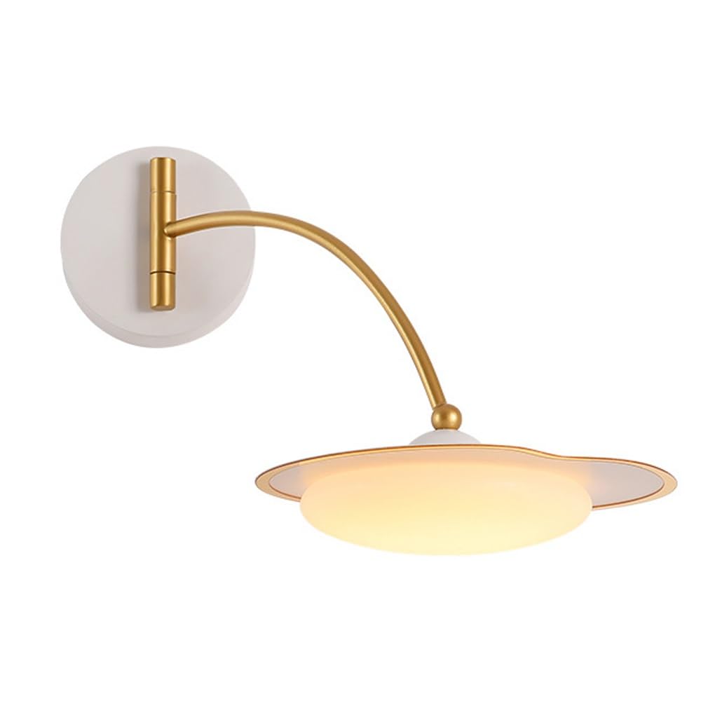 Lampa ścienna LED z możliwością ściemniania, obrotowa lampa ścienna z akrylowym abażurem, przewodowa lampa ścienna do sypialni, korytarza, schodów, balkonu, hotelu.