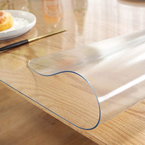 Best Cyber Deals 🔥 LovePads Upgraded Version 1.5mm Thick 36 x 70 Inches Frosted Table Cover Protector, Table Protector for Dining Room Table, Frosted Plastic Tablecloth Protector, Table Pad for Kitchen Wood Grain