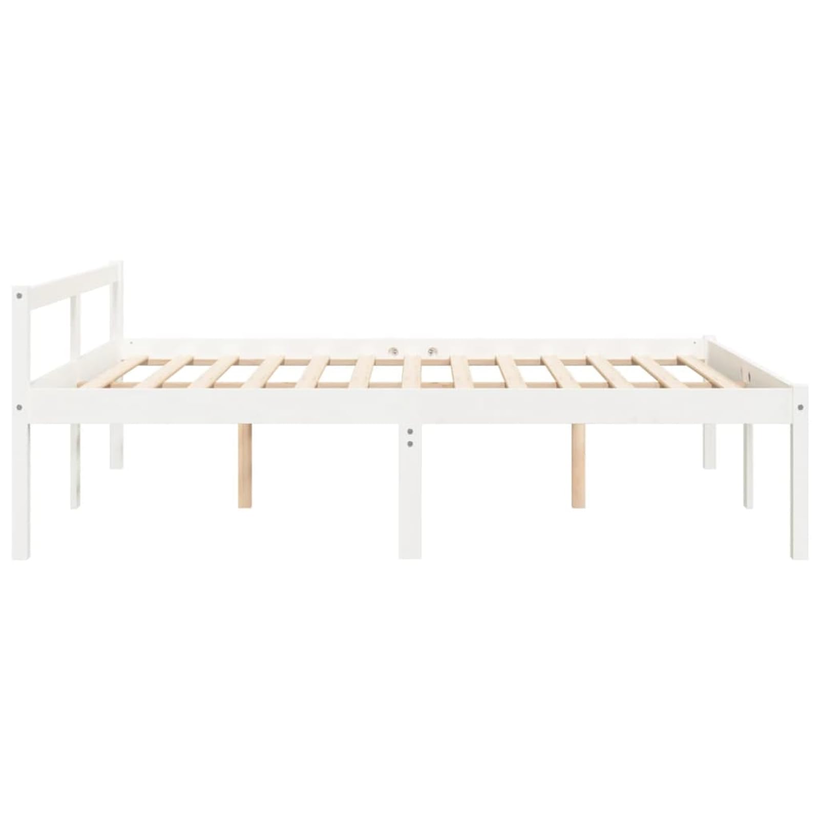 ATOMSTACK MAKER Cama para Mayores de Madera Maciza de Pino Blanco 160x200 cm, Altura Ergonómica de 45 cm, Espacio de Almacenamiento Inferior de 35 cm, Con Somier Integrado y Cabecero Clásico