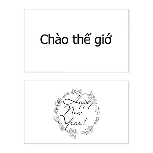 Tarjeta conmemorativa de Año Nuevo vietnamita Hello World para decorar tu hogar