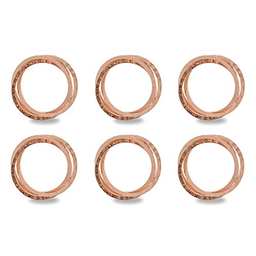 DII Decorative Basic Intertwined Napkin Ring Set, Copper, 6 Piece