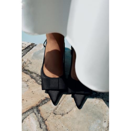 Elegant Womens Chunky Heel Bow Slingback Mary Janes4