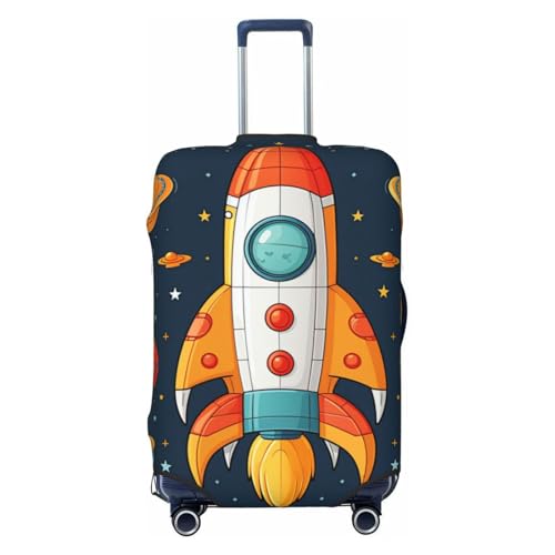 Travel Luggage Cover Anti-Scratch Suitcase Cover Protector Elastic Thicken Luggage Protector Washable Baggage Covers rocket clipart space ship Suitcase Sleeve Fit 18-32 Inch Luggage Large