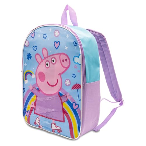 Fast Forward Mochila infantil de 38 cm | Mochila para meninos e meninas | Alças acolchoadas e compartimento grande com zíper | Material escolar, Peppa Pig, 15 Inch, Moderno