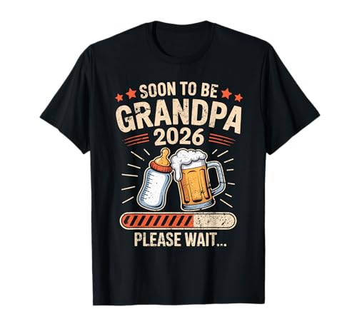 Mens Soon to Be Grandpa Est 2026 Baby Announcement T-Shirt