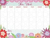 Blooming Colors Magnetic Weekly Calendar Pad with attachable magnet