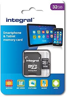 Integral 32 GB microSDHC Class 10 Memory Card for Smartphones and Tablets, Up to 90 MB/s, U1 Rating