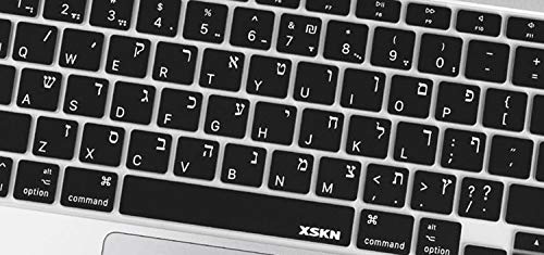 Xskn Hebrew/English Language Black Silicone Keyboard Cover Skin For 2020 Macbook Air 13 Inch A2179 With Touch Id And A2337 M1 Keyboard - Us Version #TOP3