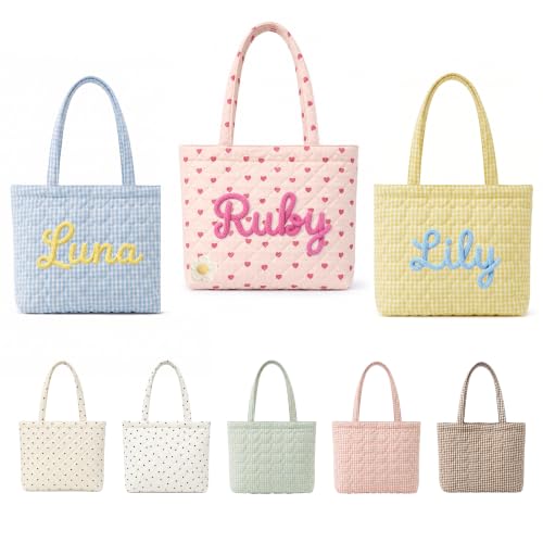 Personalized Quilted Heart Tote Bag - image 1