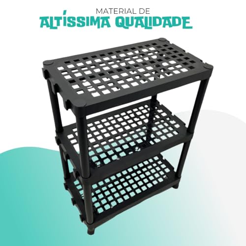 Estante Prateleira Modular 3 Andar Reforçada Organizadora Livros Cozinha Quarto Lavanderia Sapateira