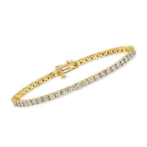 Ross-Simons 0.50 ct. t.w. Diamond Tennis Bracelet in 18kt Gold Over Sterling