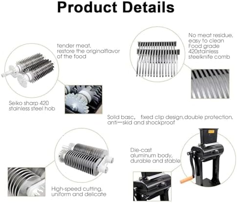 Commercial Meat Tenderizer, Heavy Duty Manual Tool for Tenderizing Steak, Beef, Turkey, Chicken,Vertical Design for Easy Use and Efficient Results