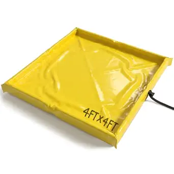 INNOVART 4’ X 4’ Folding Duck Pond, Yellow Portable Spill Containment Berm