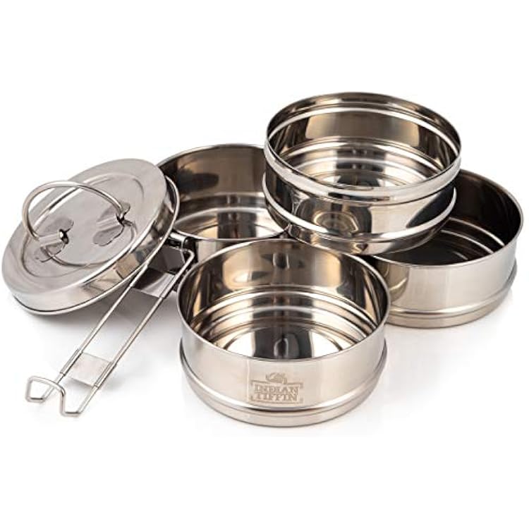 4 Tier Indian-Tiffin Stainless Steel Large Tiffin Lunch Box