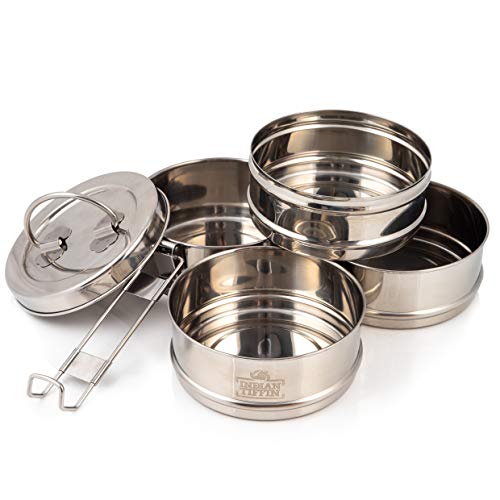 4 Tier Indian-Tiffin Stainless Steel Medium Tiffin Lunch Box by Indian-Tiffin - Image 3