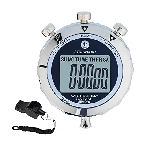 Rolilink Stopwatch,Metal Stop Watch for Sports Waterproof Stopwatches Timer for Sports and Competitions (2 Lap-Metal) Cover