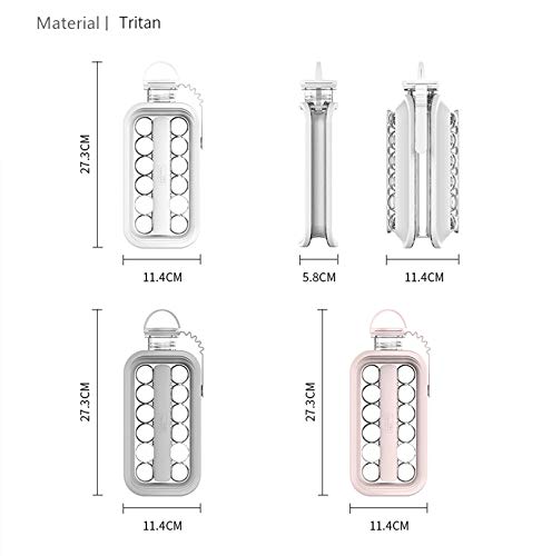 Littlestar Ice Cube Trays 2 In 1 Portable Ice Ball Maker Kettle With 17 Grids Flat Body Lid Cooling Ice Pop/Cube Molds For Hockey,Cocktail,Coffee,Whiskey,Champagne,Beer,Juice,(White) #TOP4