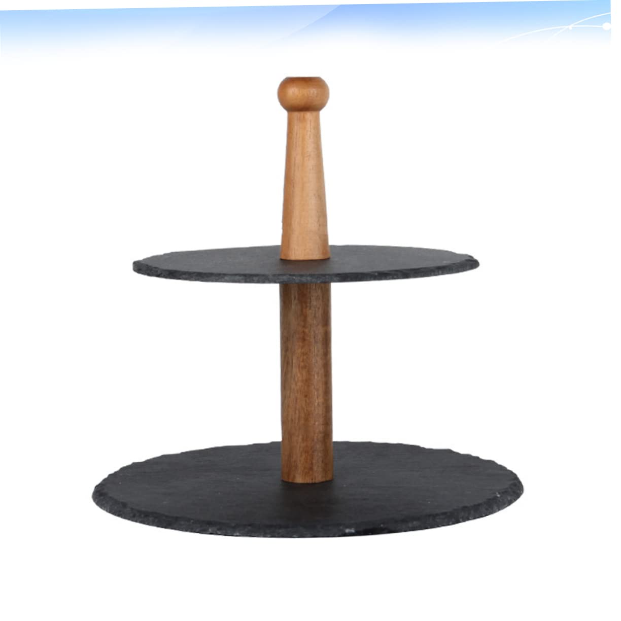 MAGICLULU Plateau de Sushis Rond Japonerie à Deux Niveaux en Bois 1 Pièce