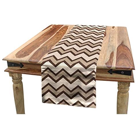 ABAKUHAUS Bronceado Camino de Mesa, Clásico Chevron Zigzag Cover