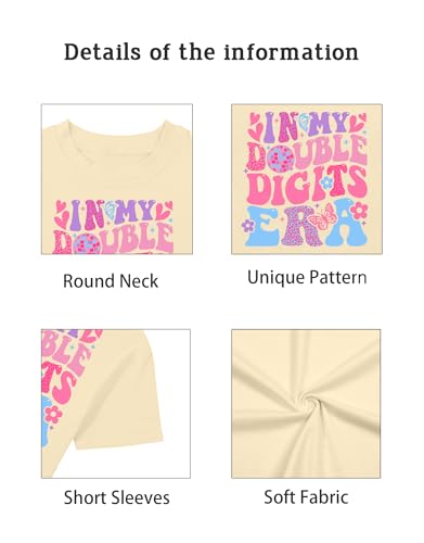 Image of in My Double Digits Era Shirt Girls Birthday Girl Shirts 10th Birthday Gifts for Girls 10 Year Old Ten Party Tee Tops