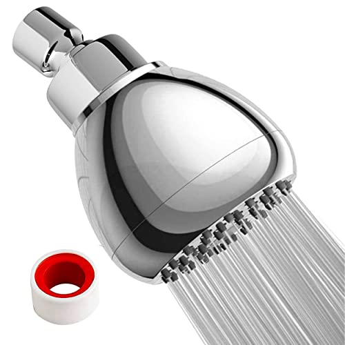 Handycondo High Pressure Shower Head 3 Inch | Showerhead Is Perfect For Homes With Low Water Pressure | Leakproof Fixed Shower Heads With Angle-Adjustable Swivel Ball [Chrome] #TOP2