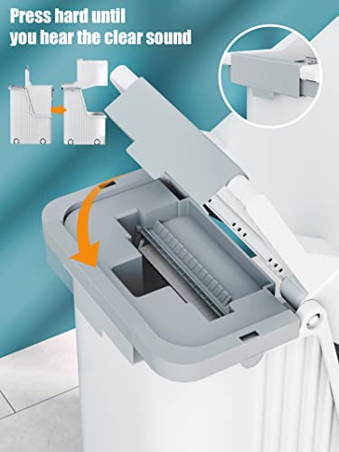 Mop And Bucket With Wringer Set, Flat Floor Mop And Bucket, Clean/Dirty Water Separation Save Water Design, 4Pcs Washable Microfiber, Household Cleaning Tools, For Hardwood, Laminate, Tile #TOP3