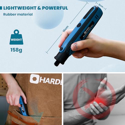 Image of HARDELL Mini Cordless Rotary Tool, 4V Rotary Tool 5 Speed Display with Type-C Charging, Power Rotary Tool Kit with 69 Accessories for Sanding, Grinding, Engraving, Polishing, Drilling, Cutting, DIY