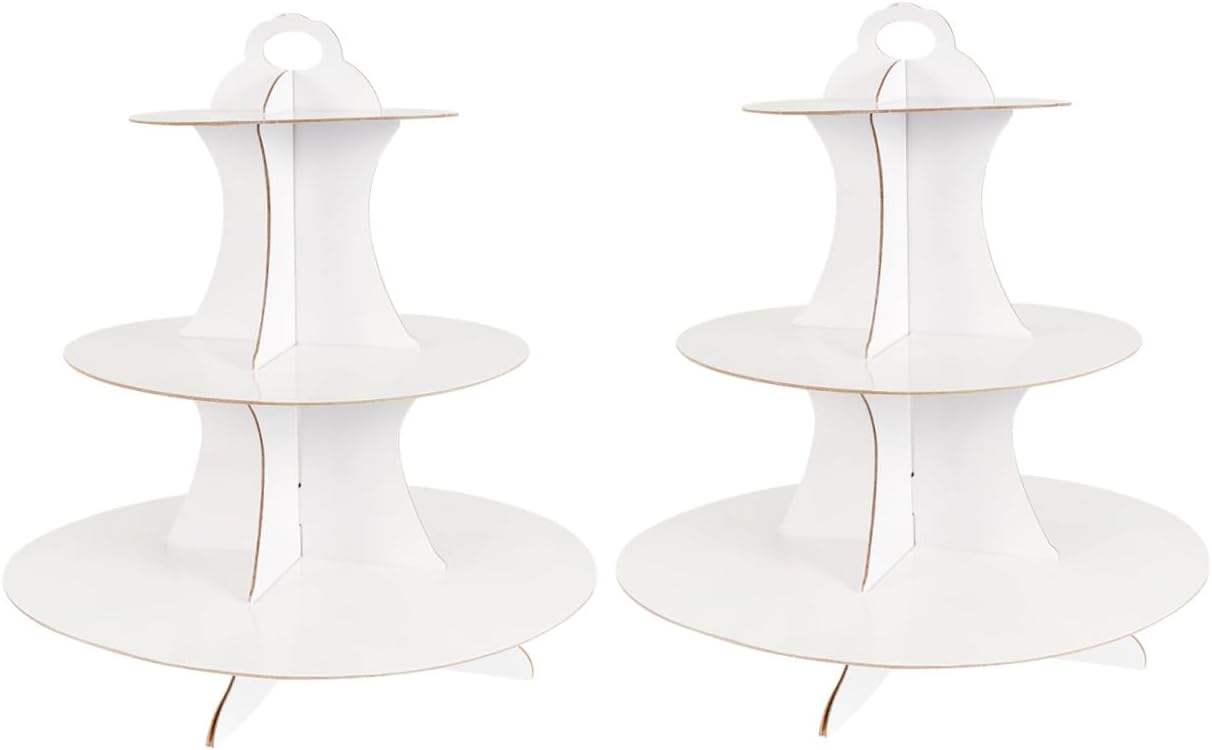 Ipetboom 2 Piece Paper Cupcake Display Rack for Cake and Fruits