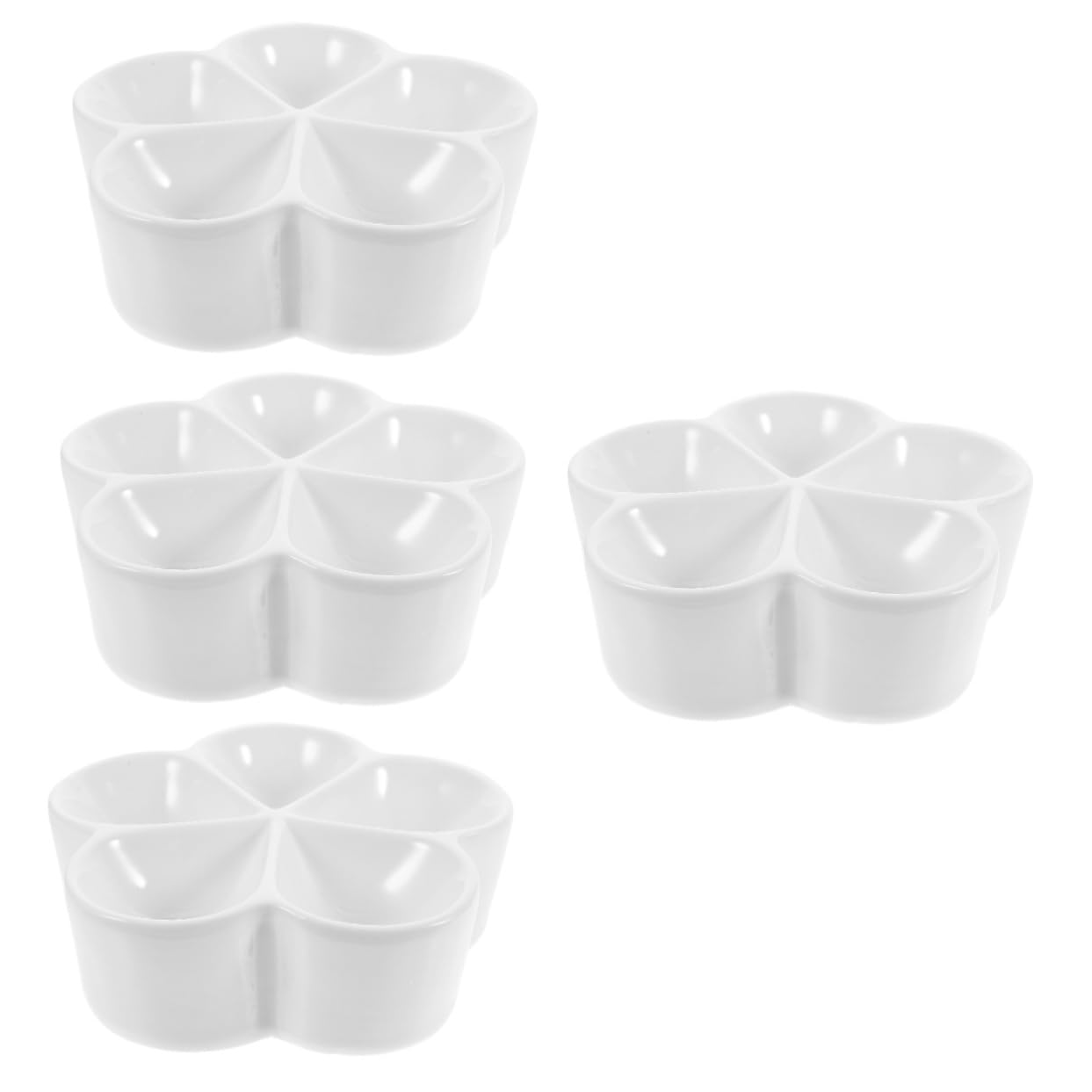 GLEAVI 4 Piezas Forma de Flor Aperitivos y Dividido de Almacenamiento Fiestas Snacks y Dulces