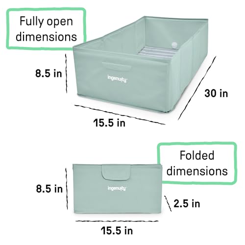 Ingenuity Tuckaway Toddler Folding Tub, Converts Shower to Tub, Folds to Store, Easy to Clean, No Assembly Required, Portable Baby Bathtub for Travel, 12M-5Y