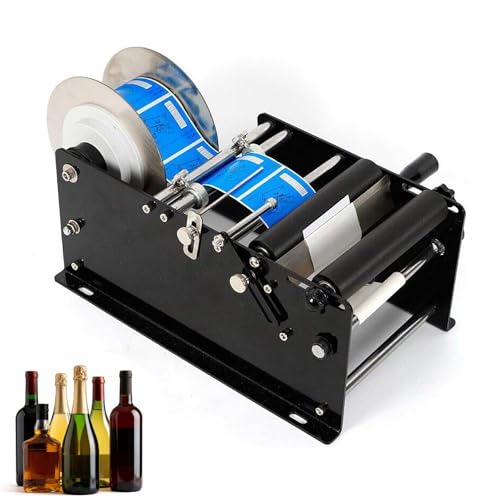 Manual Round Bottle Labeling Machine - Label Applicator Bottle Labeler Sticker Label Printer Packing Machine, Efficient Sticker Dispenser for PackingManual Lable Round Bottle Labeling Machine Wine Bo