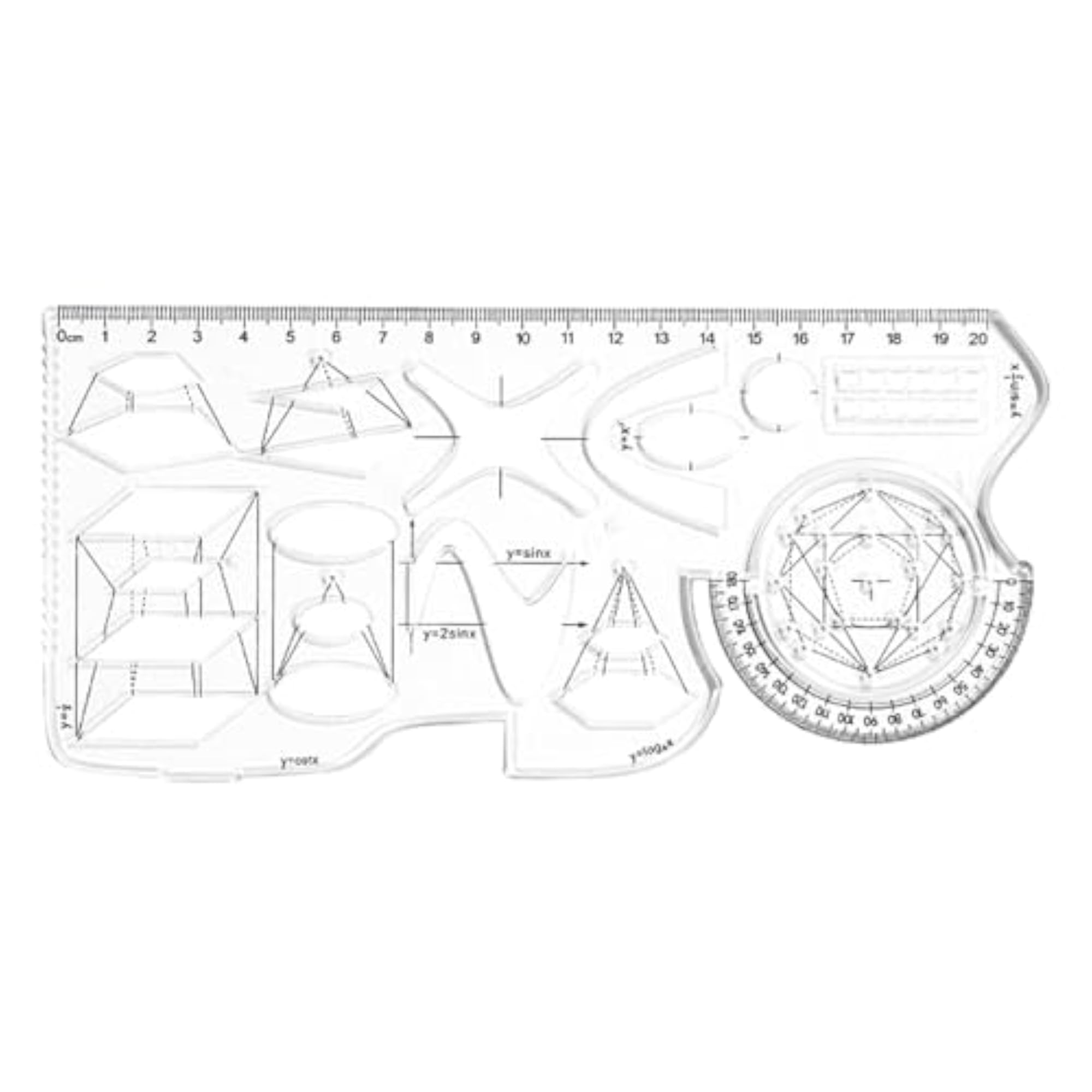 Multifunctional Geometric Ruler Drawing Template for Sewing
