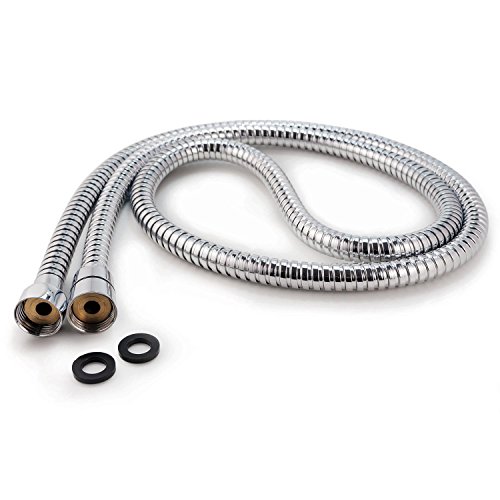 Image of Aquieen Stainless Steel 304 Shower Hose (Grade SS AISI-304) Anti-Corrosion & Anti Explosion Shower Tube, Silver (1 Meter)