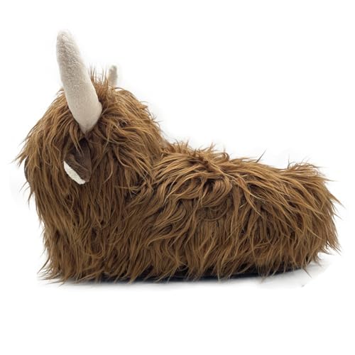 Highland Cow Slippers, Cute Plush Cow Slippers For Women Adult, Cartoon Fluffy Fur Animal Scottish Cattle Slippers3