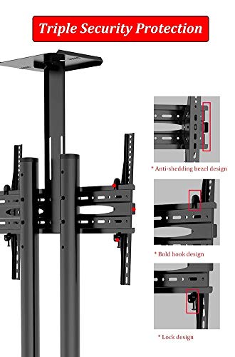 Soporte móvil para TV con ruedas bloqueables y altura ajustable miniatura 5