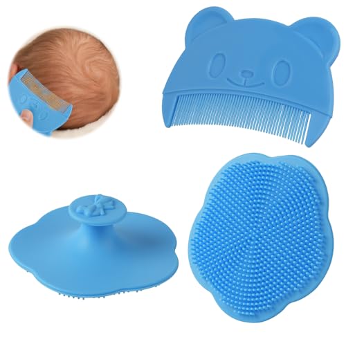 Aolso Baby kamm für milchschorf, 2 Stück Babykamm, Baby-Haarkamm, Baby Haarbürste mit weichen Zähnchen, Neugeborene Haarkamm… – Ansicht 1