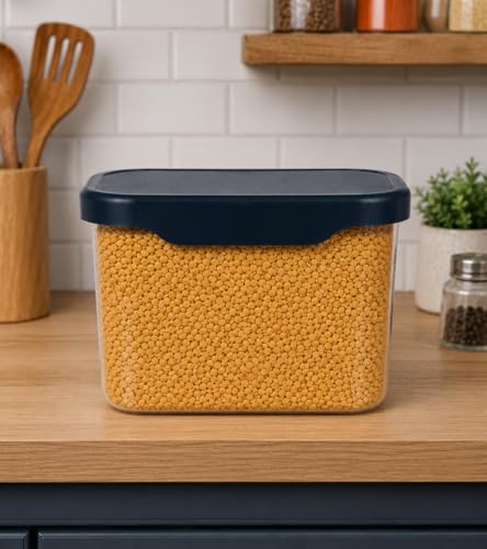 Image of Multi-Purpose Container, Transparent Kitchen Organizer Box, Airtight Dry Food Storage Jar for Rice, Flour, Snacks & Grocery Storage, BPA Free, Space Saving Design (2, 500, Milliliters)