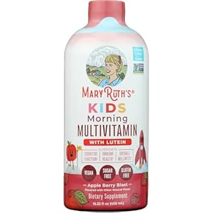 MARYRUTH’S Liquid Morning Multivitamin for Kids | Kids Multivitamin | Immune Support Supplement | Vitamin C | Vitamin D | Essential Nutrients | Vegan | 30-180 Servings | 15.22 fl oz