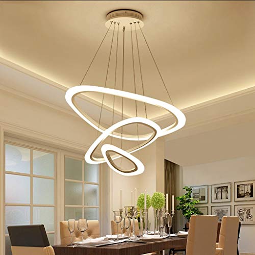 Lustre LED rond en acrylique et fer forgé GZ pour salon et restaurant