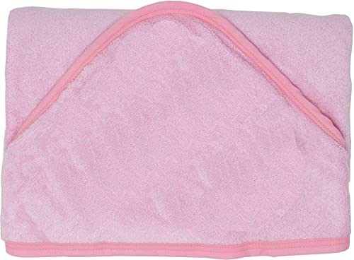 Image of BY LORA Hooded Baby Towel for Newborns, Soft 100% Rayon Infant Bath Towel, Highly Absorbent Baby Girl Wrap, 30 x 30 Inches, Pink