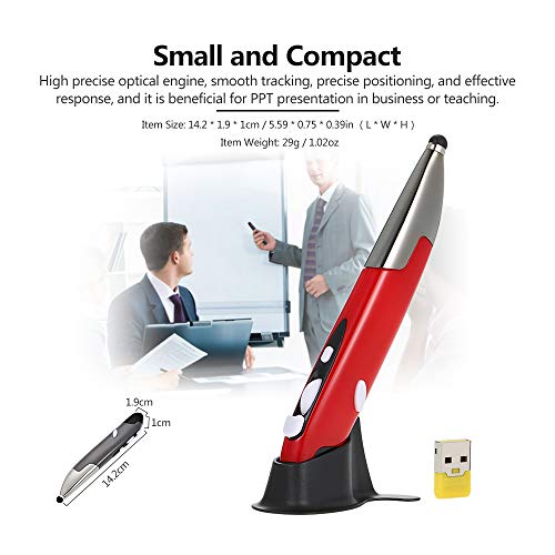 2.4G Wireless 3-Level Ajustável 800/1200 / 1600CPI Optical Touch Pen Mouse com Rolagem Web para PC C