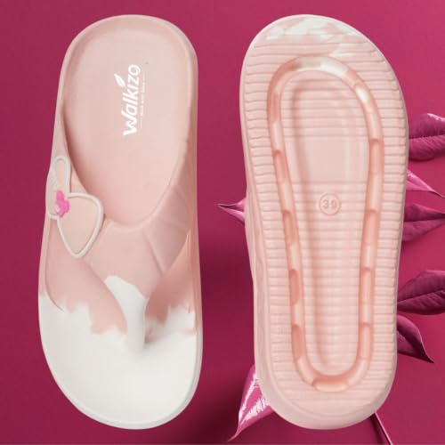 Image of Women's Soft EVA Flip | Peach & White