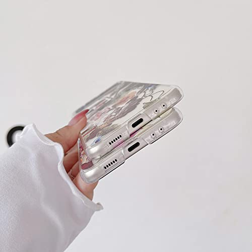 Coque pour Samsung Z Flip 4 fleur painted pliante transparente - 6