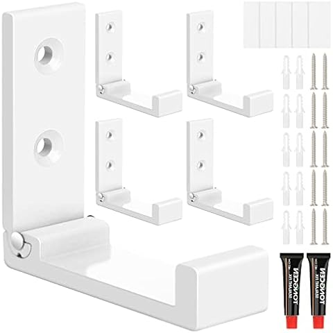 Ganchos plegables para abrigos, 5 ganchos de pared blancos resistentes Cover