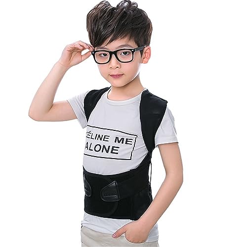 Corrector De Postura Invisible para Niños Cinturón De Soporte Lumbar Ajustable Corsé Ortopédico Faja Lumbar para Adultos Soporte Lumbar, Hombros Y Cuello Adolescentes Corrección De Joroba(Black,M)