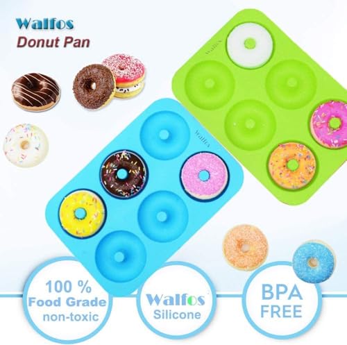 Walfos Silicone Donut Mold - Silicone Doughnut Pan Set, Non-Stick, Just Pop Out! Heat Resistant, BPA FREE and Dishwasher Safe, for Donut Cake Biscuit Bagels (4PK) by Walfos - Image 4