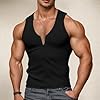 Generisch Vest Men Tank Tops Men Tank Tops V Neck Sleeveless Vest Summer Casual Wear, black, S #2