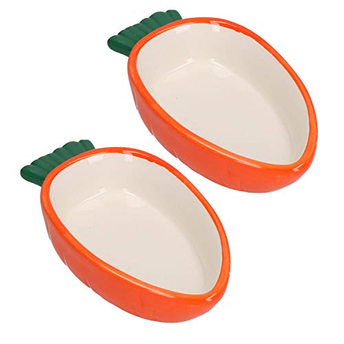 2 Small Animals Pet Carrot Shaped Bowls for Nibbles Food 5.3
